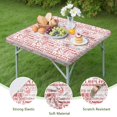 thumbnail image 4 of Red Baseball Terms Pattern Square Fitted Tablecloth with Elastic Edge,Square Table Cover,Washable Elastic Table Cover for Home Kitchen Party Decor 34"x34", 4 of 6