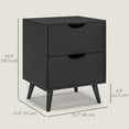 thumbnail image 3 of Modern Nightstand, Bedside Table with 2 Drawers and Wood Legs for Bedroom, 3 of 10