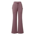 thumbnail image 7 of vigerkar Women's Yoga Pants Workout Leggings Stretchy Casual Pants Stretch Wide Leg Pants with Pockets Light Purple, XXL, 7 of 7