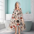 thumbnail image 6 of Brown Mushroom Line Light Pattern Hooded Bath Towel，60"x35" for Ages 3 To 12 Kids, Quick Dry Lightweight Soft Microfiber Hood Beach Towel Cover Up for Kids, 6 of 7