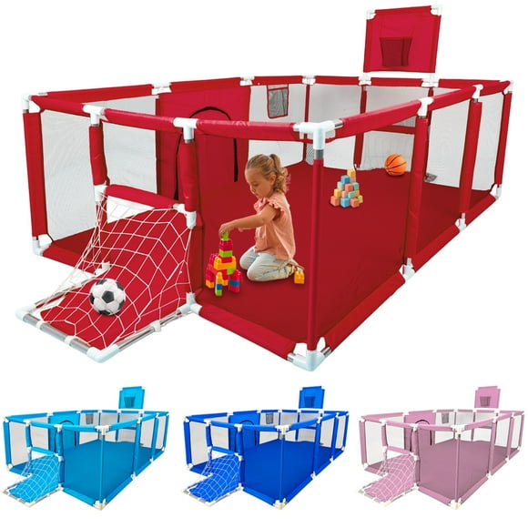 Corral Bebe Gimnasio De Juegos Porterías Y Tablero Infantil