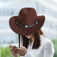 thumbnail image 3 of Sombrero de vaquero occidental de con hebilla de cinturón Gorra de de Panamá Marron oscuro Zulema Sombrero de vaquero, 3 of 7
