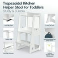 thumbnail image 4 of 4 in 1 Kitchen Helper Toddler Step Stool, Wooden Learning Tower with Whiteboard and Safety Rail, Anti-Slip Protection, Kids Standing Tower for 1.5 to 5 Years Old, Kitchen Counter Bathroom Sink, 4 of 7