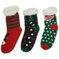 thumbnail image 3 of Kids Fluffy Thermal Sherpa Socks, 3 Pairs, Cute House Sock Slipper Winter Non Skid, Warm Ultra Soft Boys Girls (Style E), 3 of 7