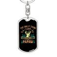 thumbnail image 5 of Hunting Is Being A Papaw Stainless Steel or 18k Gold Premium Swivel Dog Tag Keychain, 5 of 10