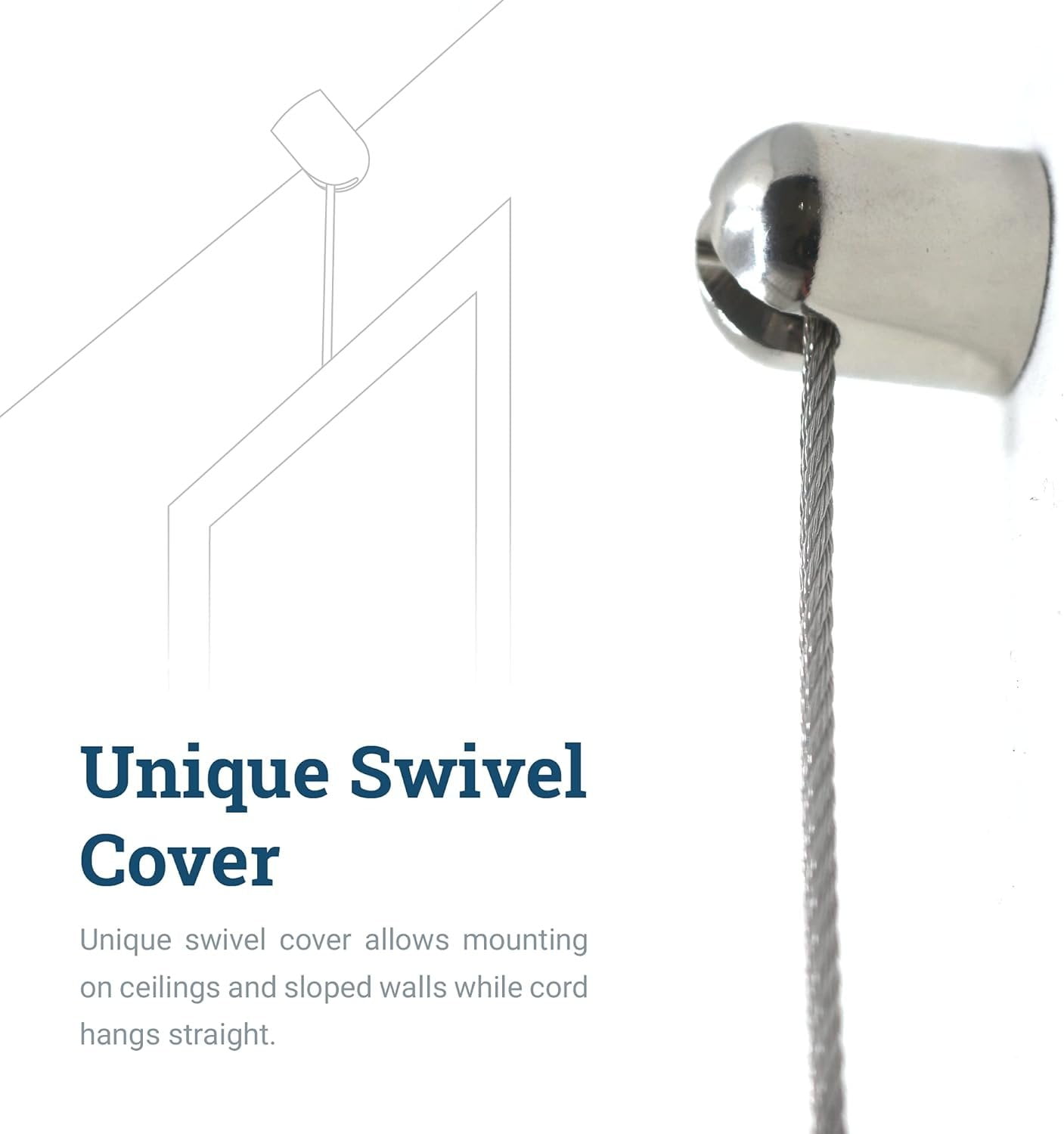 Picture Hang Solutions - 25-lbs Capacity Bullet Hanger with Steel Cable and Gallery Hooks - Gallery Hanging Systems
