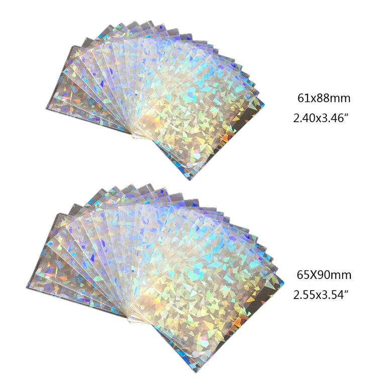 HGYCPP 100pcs Glass Flashing Card Film Holographic Idol Photo Card Sleeves  Ta-rot YGO Ultra Super Card Protector 