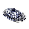 thumbnail image 2 of Encantada Blue Flower Handmade Pottery Butter Dish, 2 of 3