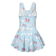 thumbnail image 5 of COEQINE Girls One Piece Swimsuit with Attached Liner, Scoop Neck V-Back Swim Dress for Swim Lessons, Polyester Spandex Bathing Suit for Girls 3-4 Year Olds, Pink White Bow Heart, 5 of 8