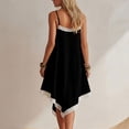 thumbnail image 5 of Tqcoqu Women's Asymmetrical Summer Linen Dress,Spaghetti Strap Lace Trim Bohemian Sleeveless Loose Vacation Beach Dresses,Black Women's S-XXL, 5 of 7