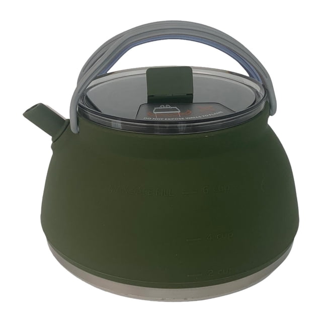Tetera para acampar DYNWAVEMX ligera plegable 1,5 L Verde oscuro