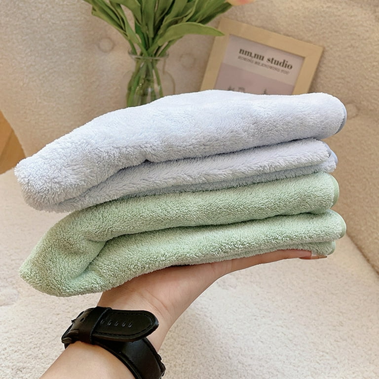 LA TALUS Hand Towel Thickened Super Absorbent Coral Fleece Hangable Cleaning  Cloth Rag Daily Use Green One Size 