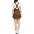thumbnail image 4 of INSPIRE CHIC Women's High Waist Straight Braces Suspender Skirts M Dark Brown, 4 of 7