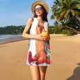 thumbnail image 3 of Naloa Cozy Knitting Llama Print Women's Summer Spring Casual Beach Sundress,Vacation Sleeveless Tank Crewneck Loose Dresses, 3 of 7