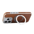 thumbnail image 4 of for iPhone 15 Case, Plating PU Leather Magnetic Mag-Safe Phone Case with Built-in 360° Rotatable Ring Stand Shockproof Protective Kickstand Phone Case for iPhone 15, Brown, 4 of 9