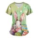thumbnail image 3 of Pullover Impreso de Pascua de las Mujeres, Nuevo Cuello en V de Manga Corta Casual Top para Uso Diario Y de Fiesta, Camiseta de Cuidado de la Moda Elástica, 3 of 5