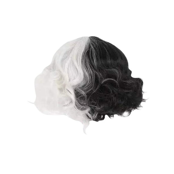 Tuscom Half Black And Half White Short Curly Cosplay Wig Girls Short Hair Walmart Com Tuscom Half Black And Half White Short Curly Cosplay Wig Girls Short Hair Walmart Com