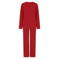 thumbnail image 6 of Aloohaidyvio women robes under $15.00,Womens Loungewear Sets Long Sleeve Solid Color Tops With High Waist Pants Two Piece Pajama,Pajama under $5, 6 of 6