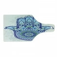 thumbnail image 1 of Hamsa Cutting Board, Large Hamsa Hand with Ornamental Flower and Petal Folkloric, Decorative Tempered Glass Cutting and Serving Board, Wine Bottle Shape, Blue Turquoise White, by Ambesonne, 1 of 1
