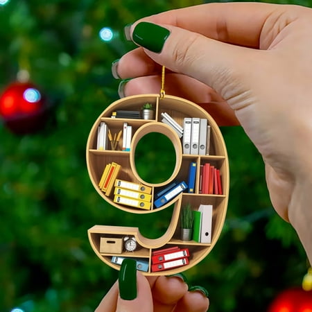

MIARHB Book Lovers Heart Shaped Bookshelf Pendant Acrylic Ornament