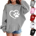 thumbnail image 2 of Utoimkio Toddler Little Boy Girls Long Sleeve Hoodie Sweatshirt Casual Loose Pullover Tops Cute Heart Print Fall Blouses for Kids 1-14 Years, 2 of 3