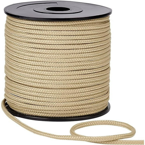 54 Yards Braid Nylon Rope 3mm Golden Blinds String Wind Chime Cord Replacement Strong Survival Rope for DIY handcrafting