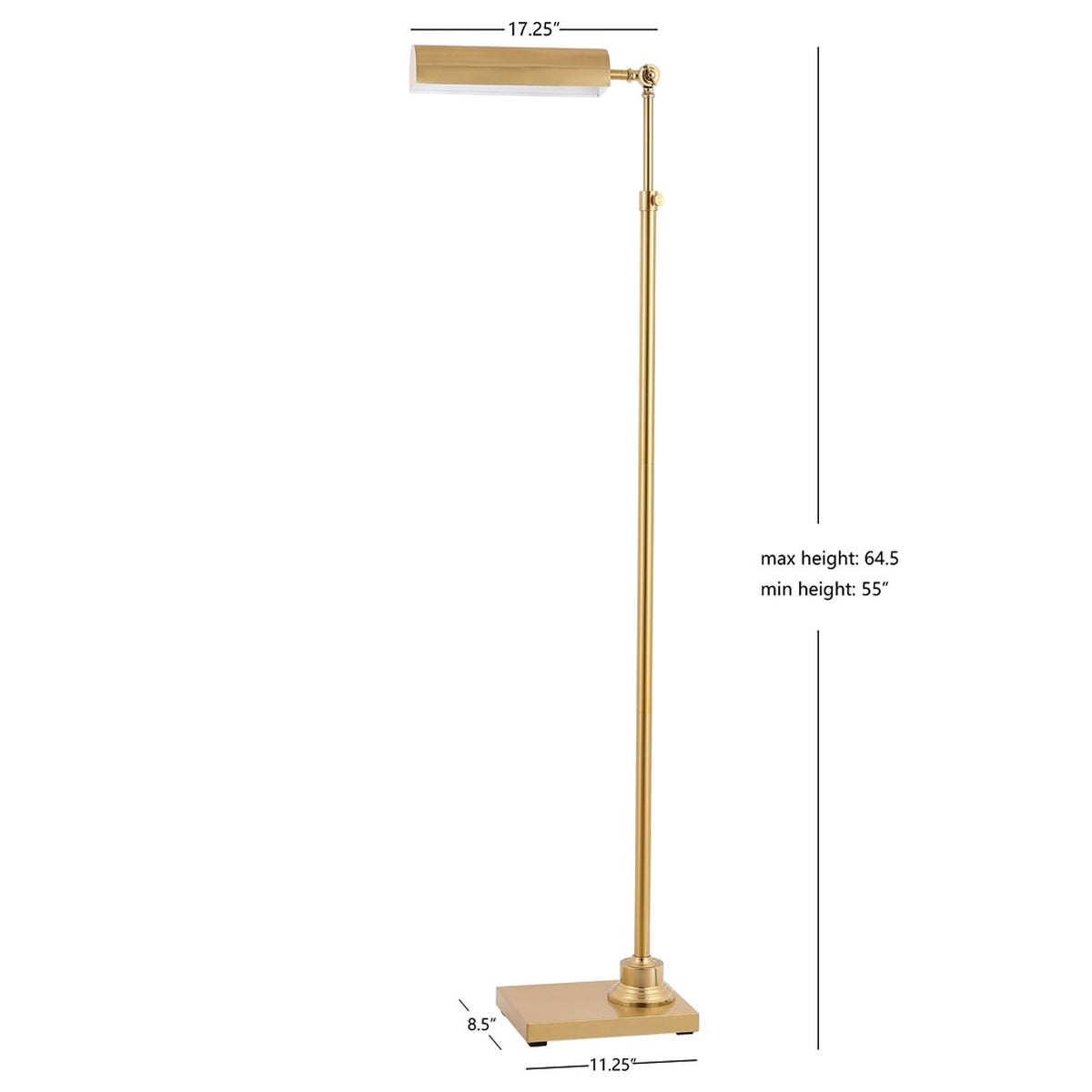 SAFAVIEH Renla 64.5 in. Traditional Floor Lamp, Brass Gold