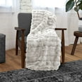 thumbnail image 2 of Ashford Home Cascade Ultra Fine Faux Fur Throw Blanket, Natural, 50 x 60 inches, 2 of 5