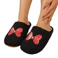 thumbnail image 2 of Domzle Women’s Plush Indoor House Slippers with Memory Foam, Warm Cozy Winter Home Shoes, Non Slip Comfy Bedroom Footwear Black, 2 of 9