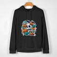 thumbnail image 2 of COMIO Men's Pullover Hoodie Halloween Party Thrasher Hoodie Black, 2 of 4