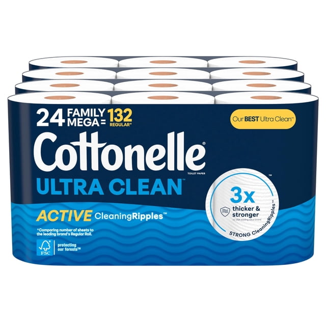 Papel higiénico Cottonelle Ultra Clean 24 Family Mega Rolls