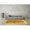 thumbnail image 3 of Ahgly Company Machine Washable Indoor Round Oriental Yellow Traditional Area Rugs, 6' Round, 3 of 4