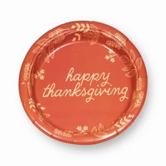 10ct 8" Thanksgiving Paper Party Dinner Plate Thanks