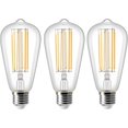 thumbnail image 1 of 8W E27 ST64 LED-lampa, Vintage Edison Filamentlampa, 80W Ekvivalent, 2700K Varmvit, 800LM, Retro Dekorativ Lampa, Ej Dimbar, 3-pack, 1 of 4