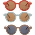 thumbnail image 1 of HSHDLDF Lot de 3 Mignonnes Lunettes de Soleil Rondes pour Enfants Filles Garçons - UV400 Protection de Soleil Gafas pour Âges 1-9 Lunettes de Soleil pour Tout-Petits Bébés 7006, 1 of 7