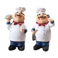 thumbnail image 1 of 2 piezas artesanías de resina adornos decorativos decoraciones de cocina estatua de cocinero BLESIY Estatuas de chef de cocina estatuas, 1 of 8