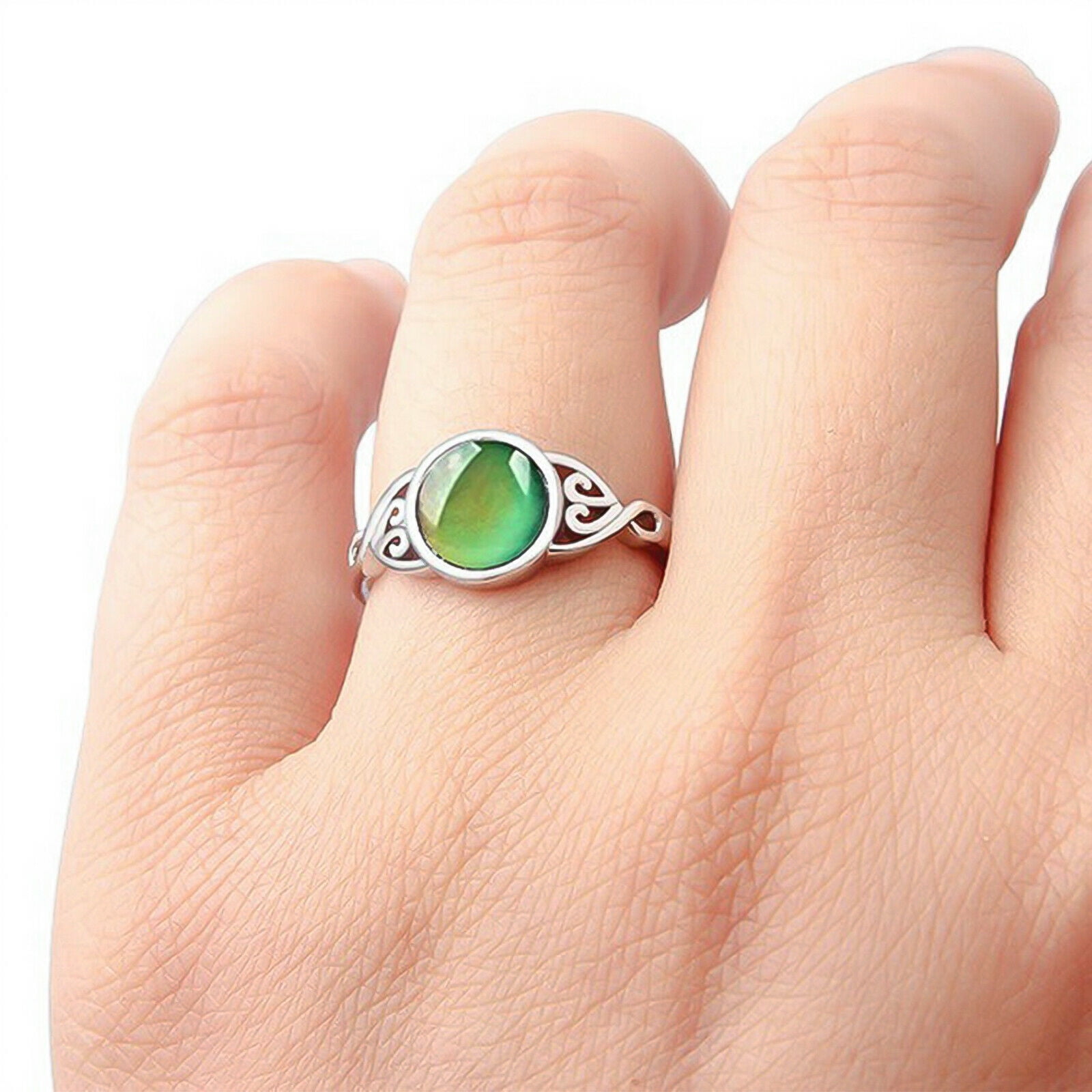 TREND COLLECTİON Aventurine Green Natural Stone Adjustable Women's Ring -  Trendyol