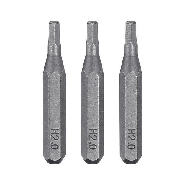 Uxcell 3pcs H2.0 Punta de destornillador hexagonal 5/32" Cabeza hexagonal magnética Acero S2