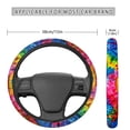 thumbnail image 5 of Jeiento Rainbow Tie Dye Car Steering Wheel Cover for Women Men Non-slip Car Wheel Protector Sweat Absorption Steering Wheel Covers Auto Interior Accessories for Truck SUV Van, 5 of 6