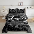thumbnail image 3 of Feelyou Camouflage Gamepad Queen Comforter Set, Cartoon Video Games Console Bedding Sets, Teens Kids Boys Girls Reversible Bedding Comforter Set, Ultra Soft Bedroom Decor, 3-Piece, 3 of 9