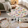 thumbnail image 5 of Round Rug 4Ft Washable Non-Slip, Spring Flowers Circle Area Rugs for Living Room Bedroom, Watercolor Floral Vintage Beige Indoor Floor Mats Carpet Runner for Home Decor Aesthetic, 5 of 8
