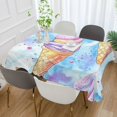 thumbnail image 2 of Yayeee Tablecloths 60" x 120" Rectangle Wrinkle Resistant Party Table Cover, Watercolor Ice Cream Pattern, 2 of 8