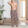 thumbnail image 2 of Logiee Retro Cassette Print Pajama Pants for Men,Men’s Pajama Bottoms,Mens PJ Pants with Pockets & Button Fly-X-Large, 2 of 6