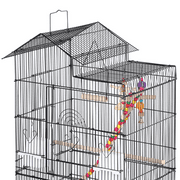 Renwick 39H Metal Bird Cage Large Roof Top Huge House for Small Birds, Black