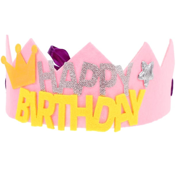 KAKOWELY Adornos de coronas de tela para celebraciones de cumpleaños, sombreros de corona de tela, sombreros de fiesta para cumpleaños de niños pequeños