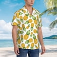 thumbnail image 4 of Haiem Pineapple Printed Hawaiian Shirt for Men - Men’s Casual Beach Summer Shirts - Stretch Fabric with Modern Fit-Medium, 4 of 7
