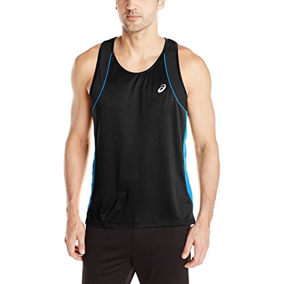 Asics Men's Jikko Performance Tank Top, Black/Mediterranean, X-Large