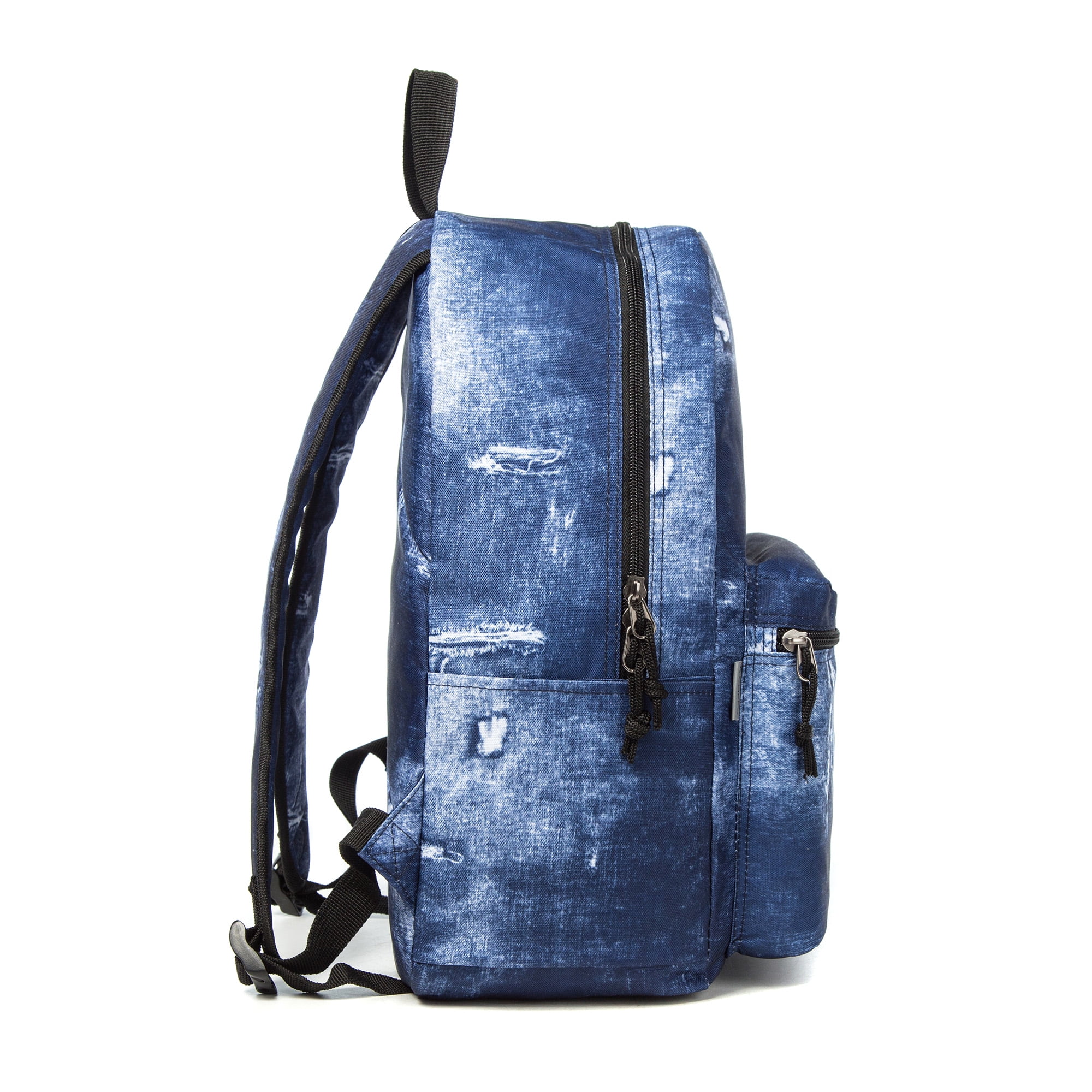 K-Cliffs Printed Backpack Simple Pattern Bookbag Classic Travel for laptop & Tablet, Blue Denim Jean for all ages, unisex