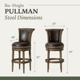 thumbnail image 5 of Maven Lane Pullman Bar Stool in Walnut Finish with Marksman Saddle Vegan Leather, 5 of 7