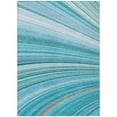 thumbnail image 2 of 9' X 12' Teal Blue Aqua And Blue Abstract Washable Indoor Outdoor Area Rug, 2 of 5
